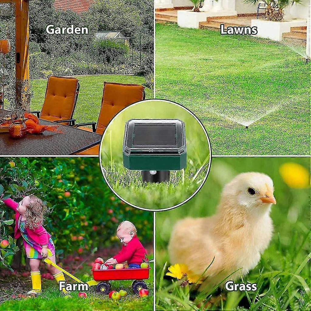 16 Pcs Solar Mole Repellent,ultrasonic Repeller Vole Deterrent Spike
