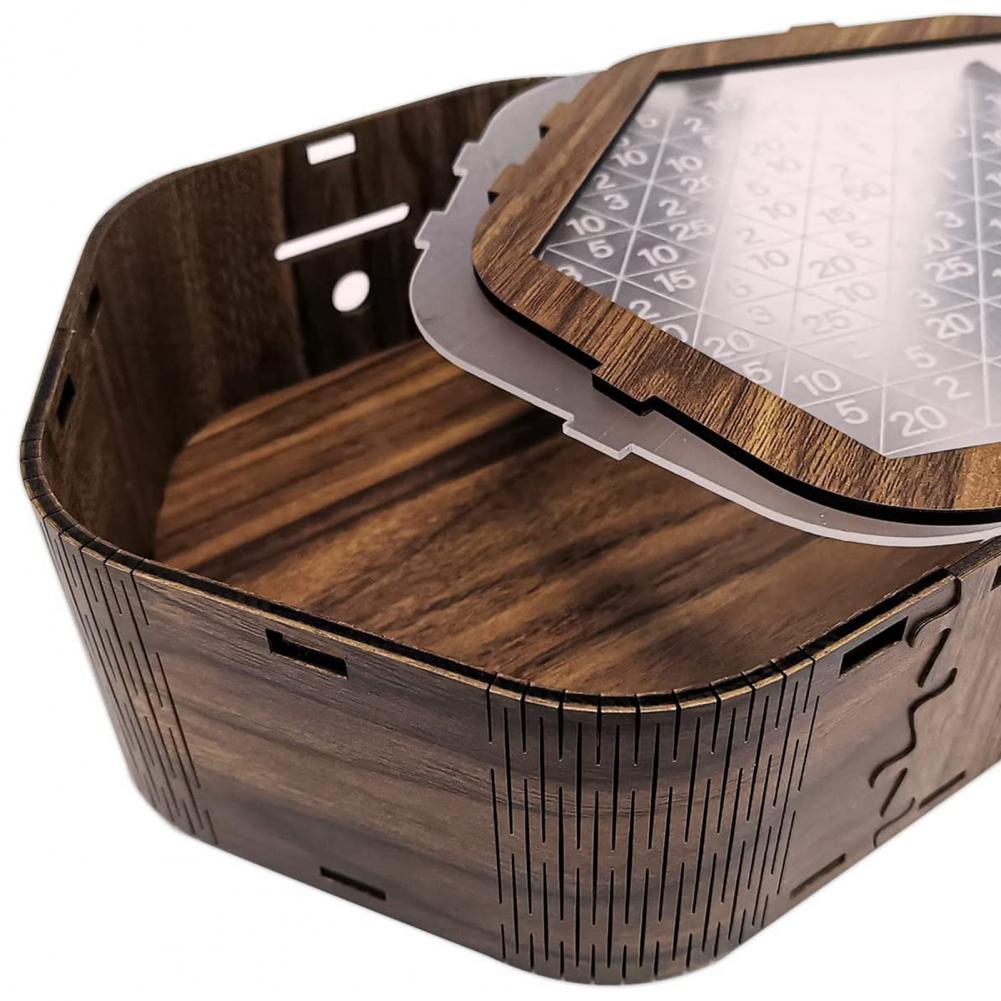 Money Box Hexagonal Wooden Piggy Bank with Digital Scale for Kids Adults Achieve Savings Goals with Children's Savings Target