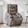 VidaXL Electric Massage Recliner Armchair Taupe Fabric 3310286