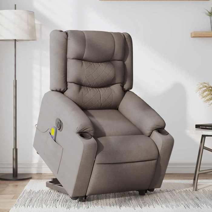 VidaXL Fauteuil inclinable de massage électrique Taupe Tissu 3310286
