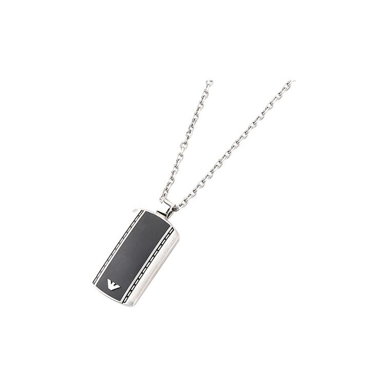 Emporio Armani Silver And Black Personality Stainless Steel Necklace Men necklace EGS1921040 Shopping Bag
