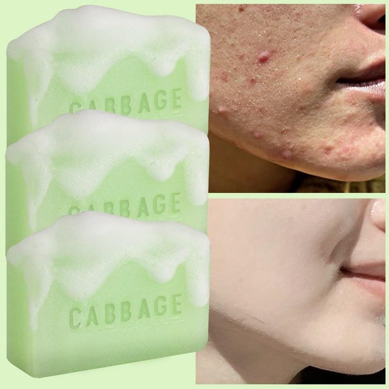 Cabbage Mild Alkaline Cleansing Foam Natural Soap Large Size, 95g x 3 pcs
