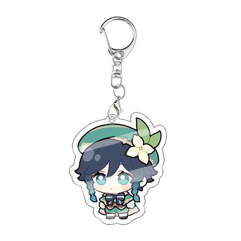 Genshin Impact Kinich Furina Layla Acrylic Keychain Decoration Accessories Pendant Keychain Characters Figure Bag Birthday Gift