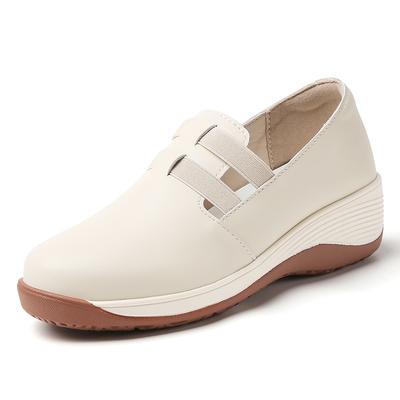 Damen 100% echtes Leder modische lässige Frühling und Sommer neue flache Schuhe Lederschuhe, Slipper vulkanisierte Damenschuhe