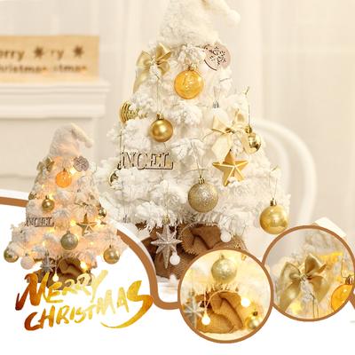 Artificial Christmas Tree White Mini Xmas Pine Decor with Light Table Christmas Decoration 2023 Home Ornaments New Year Gift