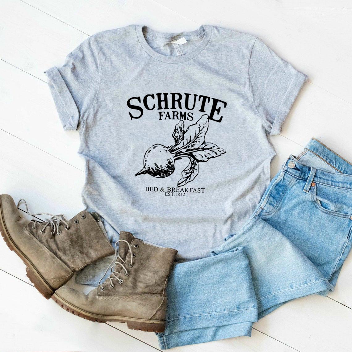 

Сорочка Schrute Farms Футболка Schrute Farms Bed and Breakfast Funny Dwight Tee Dwight Office Top Short Sleeve Garapic T-Shirt XL сірий колір