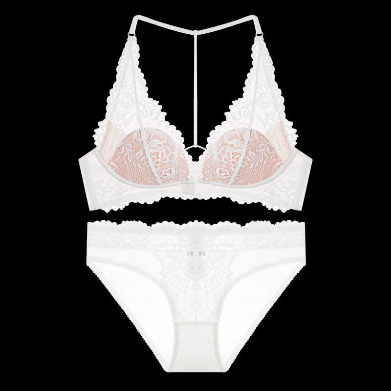 Reggiseno a triangolo push-up senza ferretto in pizzo francese - Estivo Sexy Senza Schiena Chiusura Anteriore