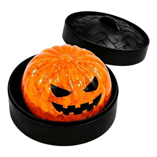 Soft Squeeze Toys Halloween Stress Relief Dumpling Toy with Steamer Glitter Ball Fidget Toy Anxiety Relieving Steamed Bun for Holiday Gift