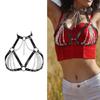 PU Leather Chest Harness with Eye Catching Chain Gothic Body Bra Harness for Parties and Unique Fashion Statements