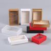 Folding Kraft Paper Box with Transparent PVC Window Blank Packaging Gift Box  Wedding Birthday Party Lipstick Perfume Gift Decoration Boxes 10pcs