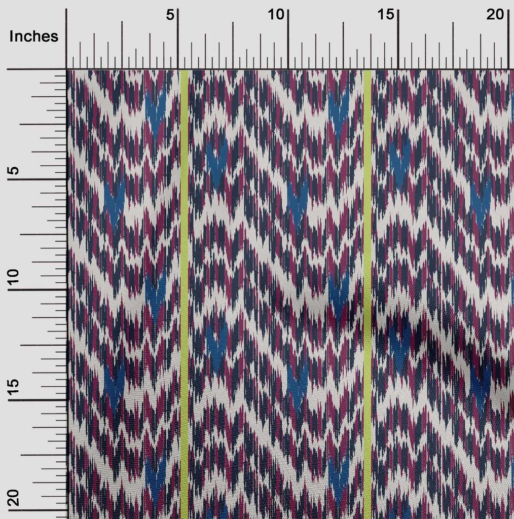 oneOone Cotton Flex Fabric Stripe & Chevron Ikat Fabric Prints By Yard 40 Inch