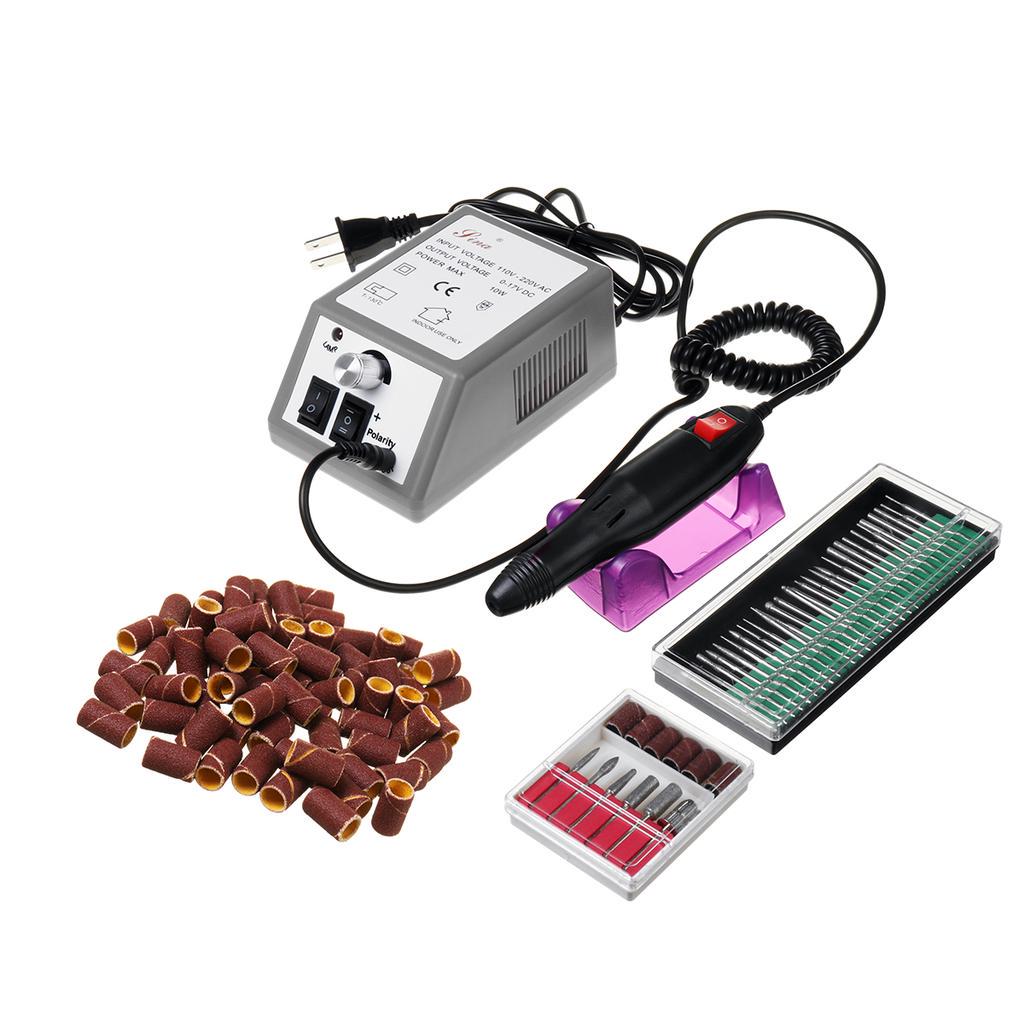 Electric Nail Art File Drill Manicure Polisher Machine Pedicure Care Sander Grinder Salon Kit