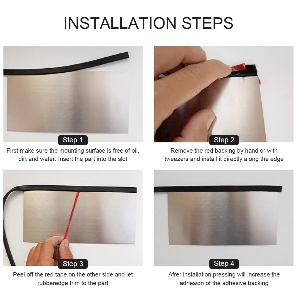 3m Car Door Edge Seal Strip Auto Rubber Side Door Filler U Shape Protector Sealing Strips Noise Insulation Car Accessories