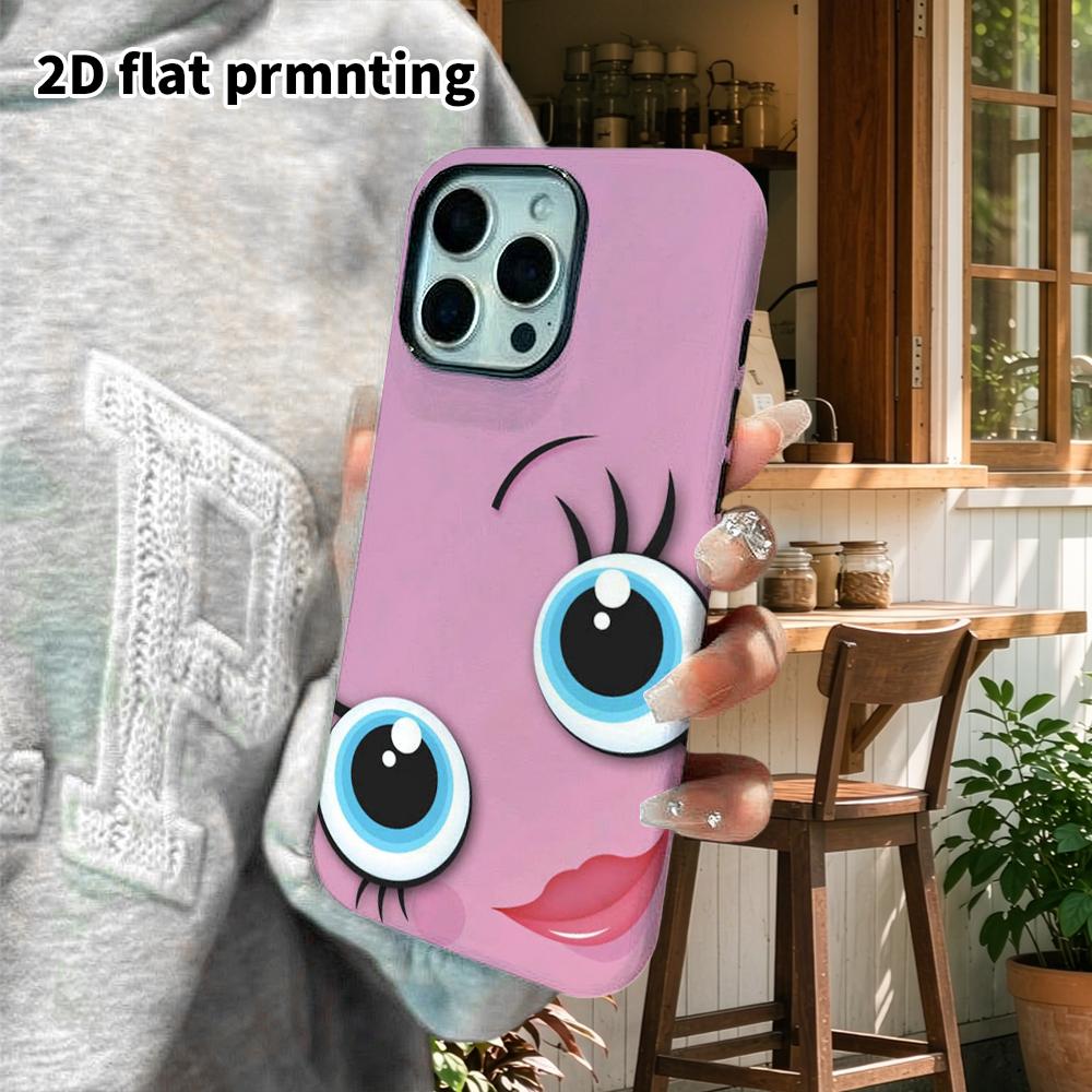 Phone Case: 2D Flat Design Suitable for iPhone 18 17 16 15 14 13 Pro Film Protective Case, Couple Style, Cartoon Big Eyes, Christmas and Halloween Gif