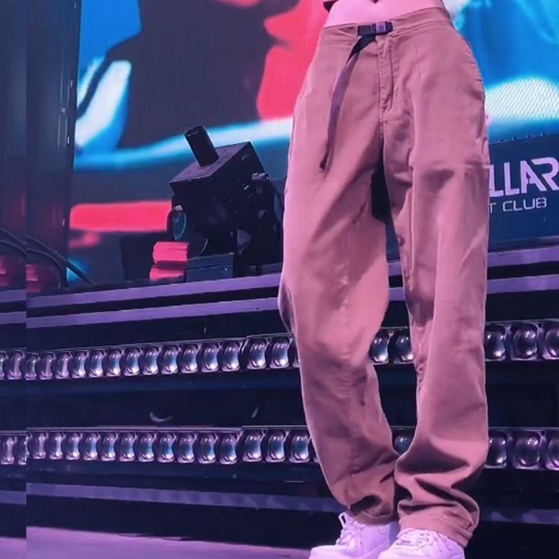 

Жареная Уличная Мода Высокая Талия Мужские и Женские Хип-Хоп Комбинезоны Brown XL