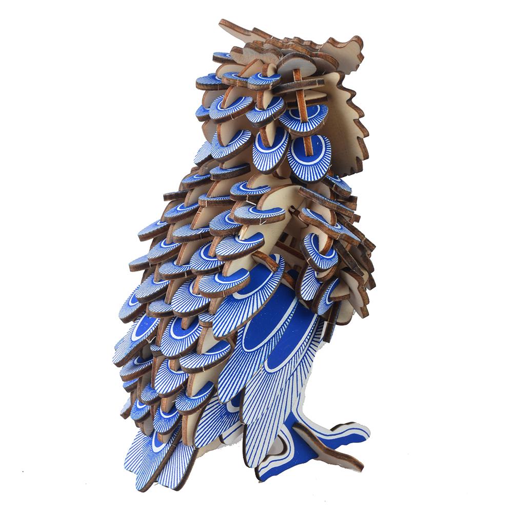 3D Wooden Owl Puzzle Jigsaw Woodcraft Kit DIY Construction Model Puzzle Toys for Children and Adults