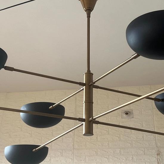 8-Light Mid Century Modern Chandelier Black Sputnik Ceiling Light Fixture for Living Room, Bedroom, Kitchen E12/E14 Socket