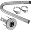 Stainless Steel 316 thru hull exhaust kit, Thru Hull Exhaust fitting 24mm Tube Pipe + 24'' Exhaust Pipe Parking Air Heater 1 Inch/25mm Inner Fitting