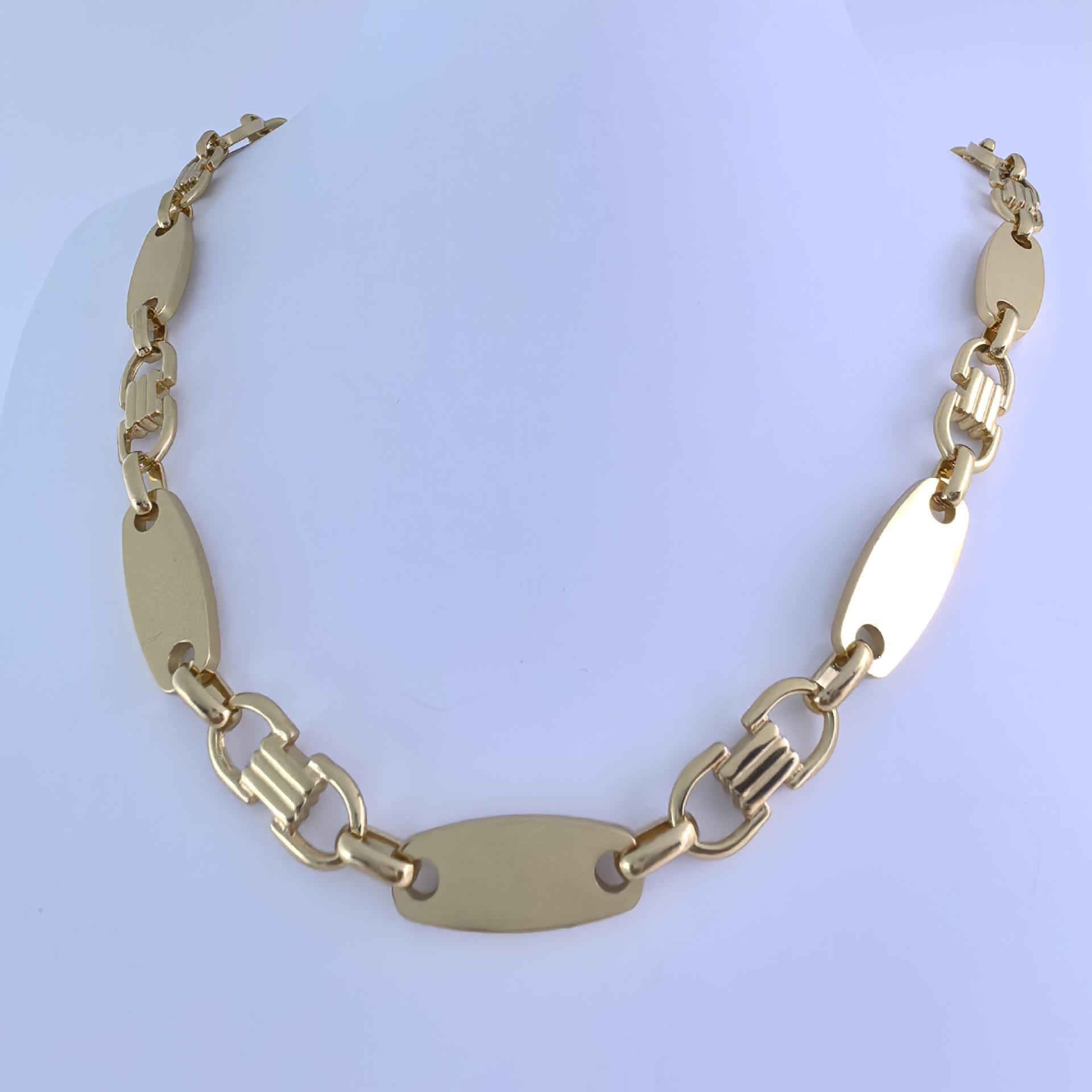 

Trendy Men s Handmade Emperor Chain Necklace - Smooth Stainless Steel Flat Link Design