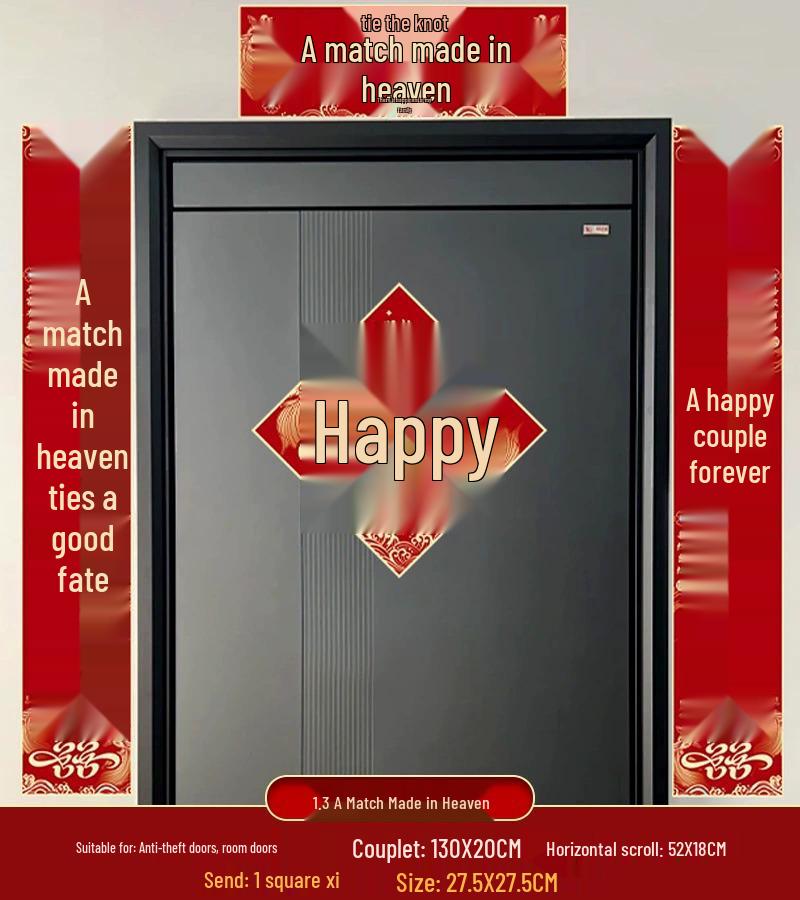 Brudgums lantliga bröllop Glada kupletter & Brudens ankomst Dörr Dubbel lycka Dekorationer