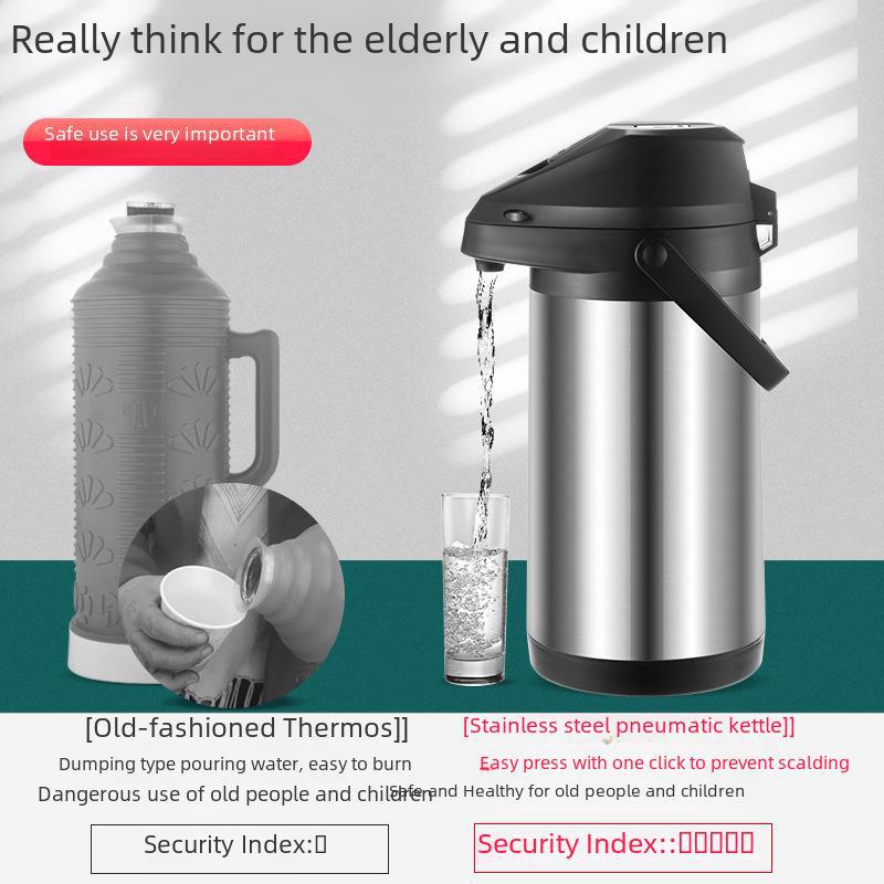 Stainless Steel Press-Type Thermos: Compact Household & Car Insulated Kettle