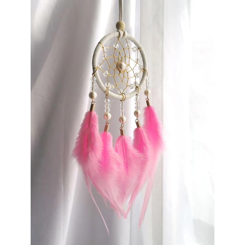 Creative Hand-woven Car Pendant Dream Catcher Feather Wind Chime Valentine's Day Gift Bedroom Hanging Ornaments Home Decoration