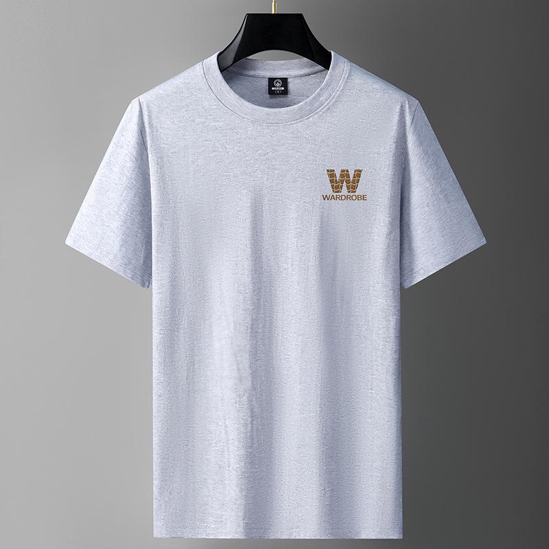 

Мужская хлопковая футболка с коротким рукавом - Свободный, модный летний топ 6XL (200-215 jin)