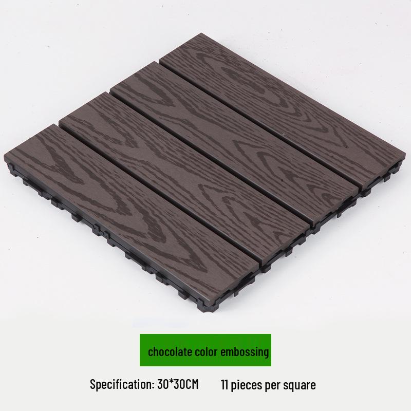 

3D Имитация Древесины Нескользящий Композитный Настил для Улицы - Самозащелкивающиеся Антикоррозийные WPC Панели 30 x 30 cm