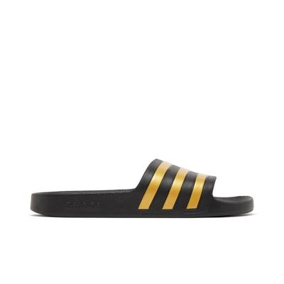 Adilette Aqua Slides 'Black Gold Metallic' (Unisex) Core Black / Gold Metallic / Core Black Slide Slippers EG1758