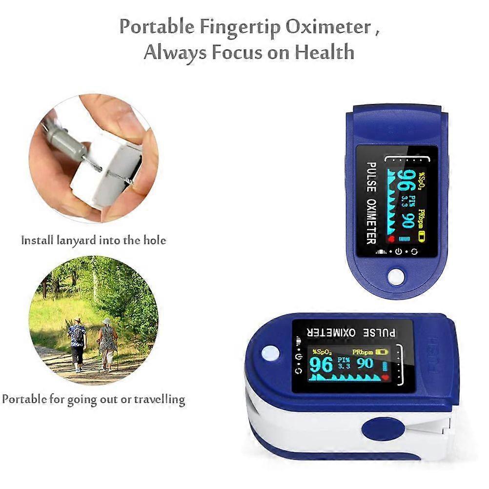 Fingertip Pulse Oximeter OLED Display Blood Oxygen Saturation and Heart Rate Monitor with Auto Power Off and Alarm FunctionYMMR) Less
