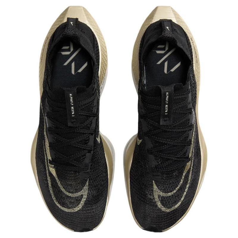 Nike Air Zoom Alphafly Next% 2 Black Metallic Gold Grain Sneakers Casual DN3555-001
