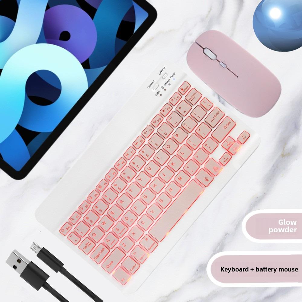 Bluetooth Keyboard Set with Mouse Backlit Keyboard for Phone Tablet