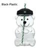 with Lid Bear Glass Cup Transparent Bear Straw Cup Cute Glass Cup with Straw  Parties