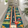 Kids Airport Runway Runner Rug Cartoon Aviation Traffic Themed Long Hallway Carpet Soft Non-Slip Play Floor Mat for Playroom