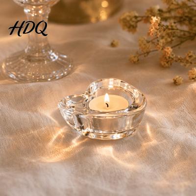 Dicker Glas Kerzenhalter Blume Teelichthalter Pflaumenblüte Klein für Zuhause Party Dekoration Hochzeit Tischmittelstück Transparent