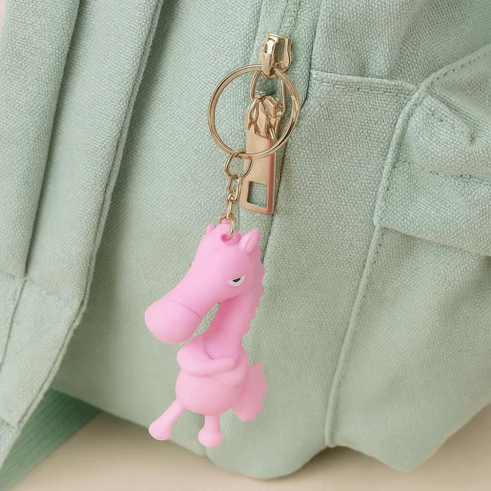 Cold-Hearted Horse Keychain Simulation Black Horse Bag Ornament Lucky Horse Mascot  Car Doll