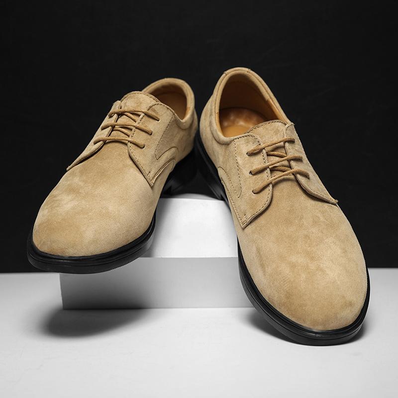 Suede Leather Oxford Shoes for Men Lace Up Man Business Shoes All-Match Casual Dress Footwear New Outdoor Formal Shoes Sneakers