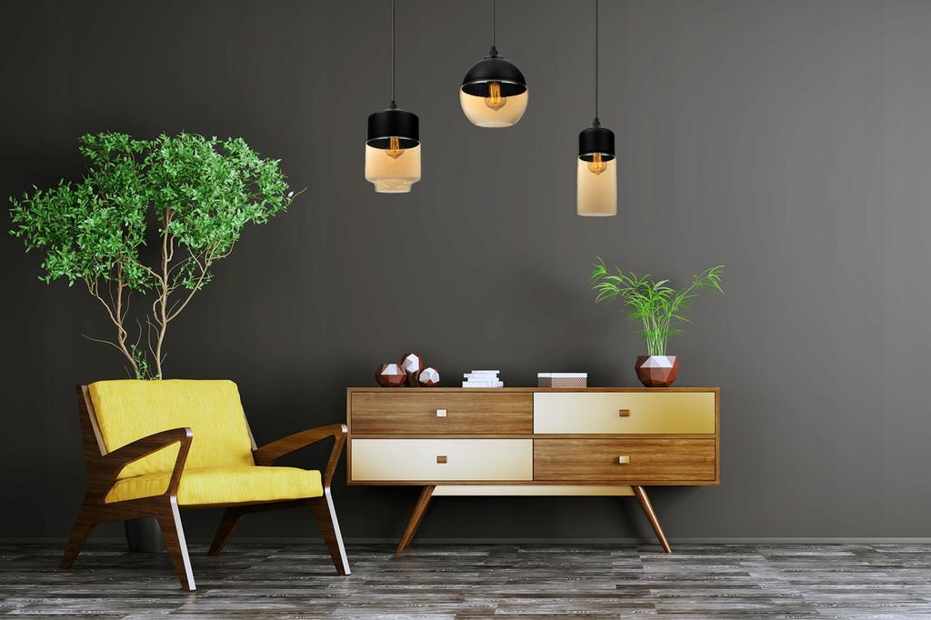 HANGING CEILING LAMP, GLASS LAMP SHADE