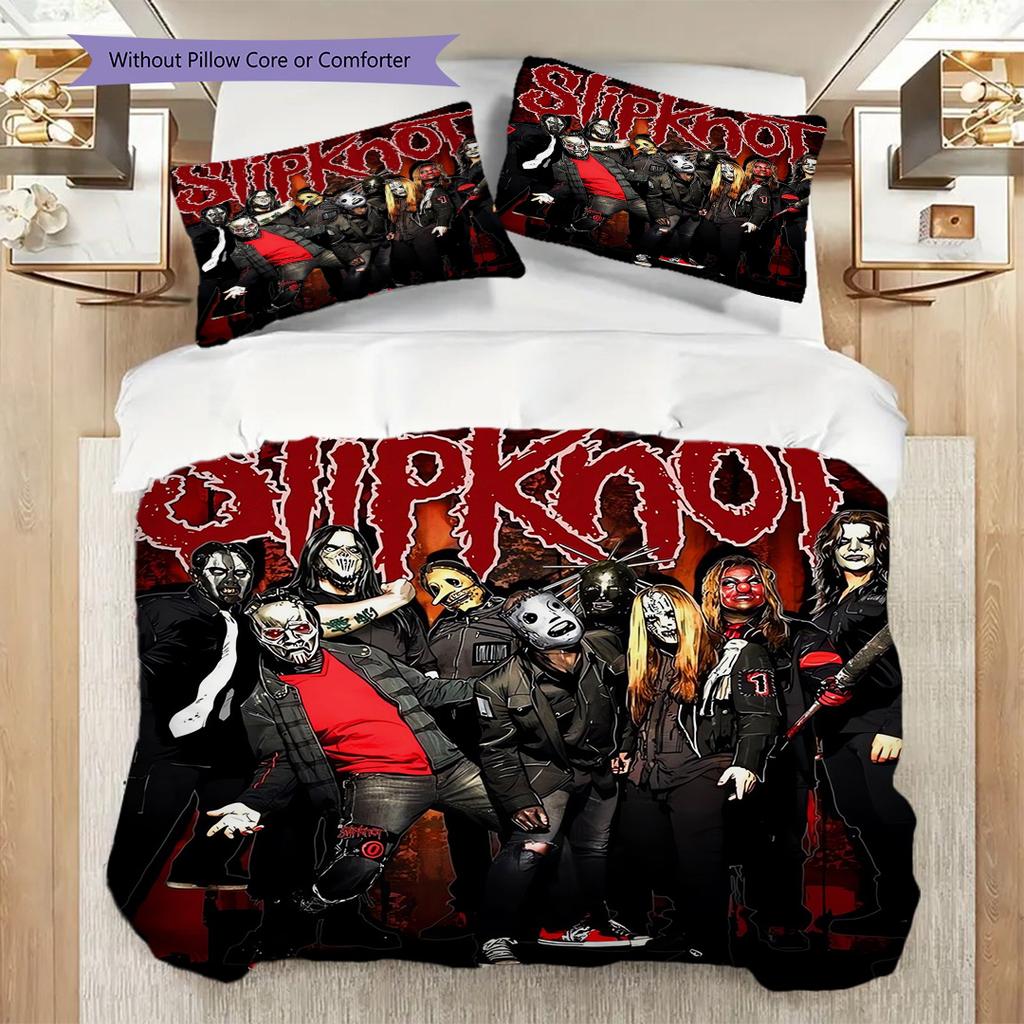 Metal Bands Dark Artistry Bedding (1 * duvet cover + 2 * pillowcase, without core) 2D Flat Bedding set Duvet cover and pillowcase Soft and comfortable