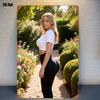 A Pc Metal Sign Featuring a GoldenHaired Beauty In a Garden an Iconic Figure Suitable for Wall Decoration In Living Rooms And