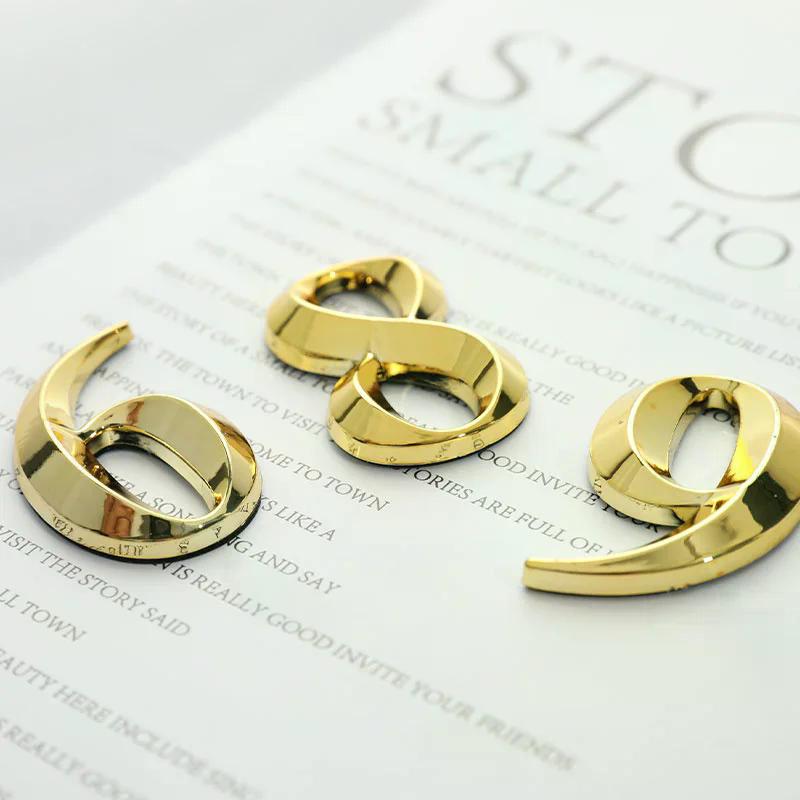 3D Door Number ABS Injection Molding Electroplating Plate Digits 0 To 9 Golden Door Self Adhesive Street Sticker Outdoor