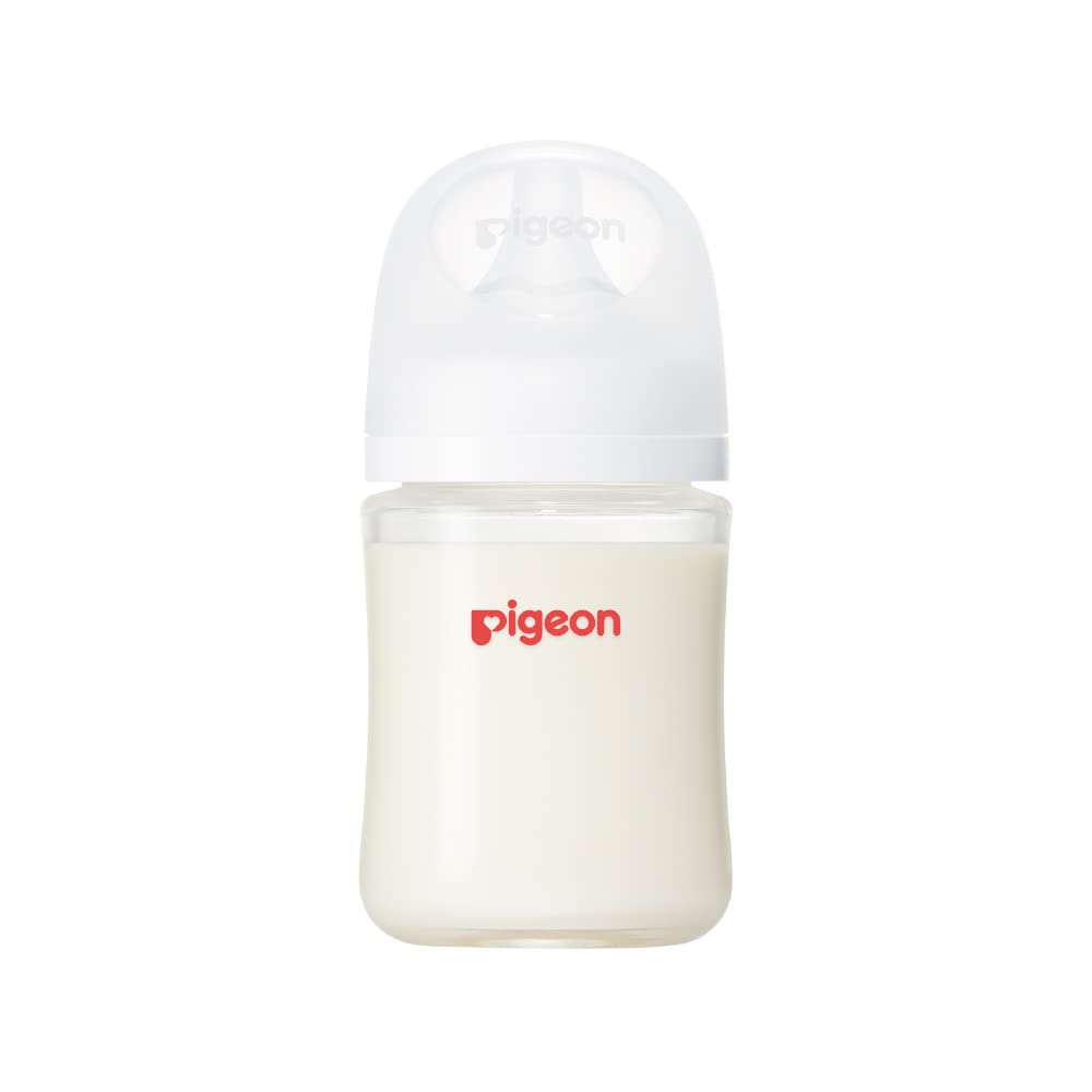 Pigeon Breastfeeding Feeling Baby for Ages 0 Months and Made of Glass That Cools Quickly and Is for Hygiene Bottle, 160ml, Up, Heat-resistant
