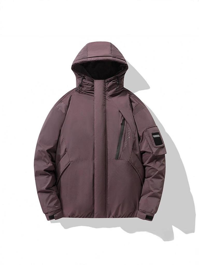 Men's Winter Windproof Puffer Jacket - Warm, Thickened Cotton Coat for Outdoor Use