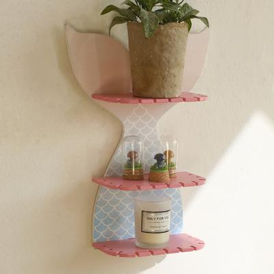 Wall Shelf Pink Floating Shelves Wood Shelves for Ocean Decor Nautical Beach Room Decor Kids Bedroom Wall Decor Girls Gifts Mermaid Party Decorations