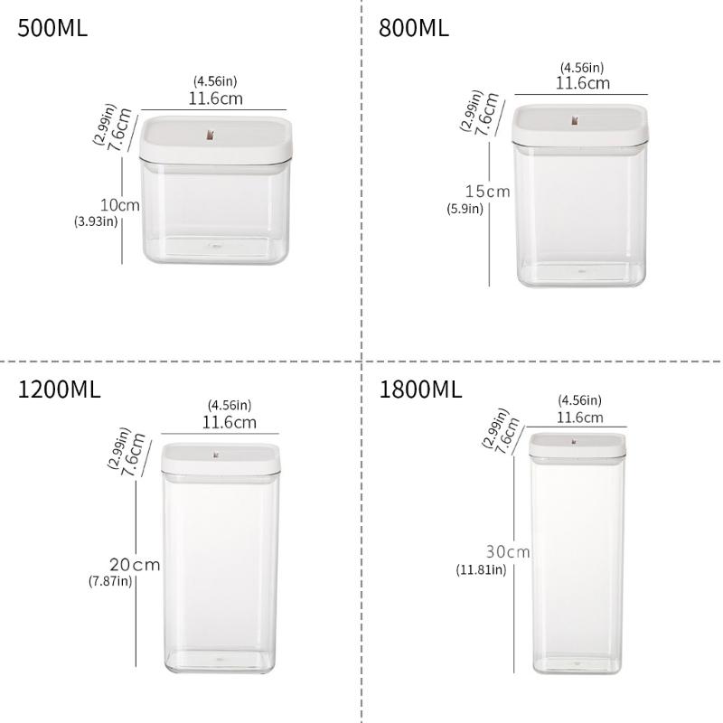 Clear Plastic Sealed Food Container Kitchen Dry Goods Storage Jar With Secure Lid For Freshnesses Preservation