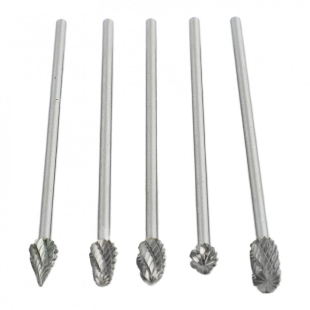 For Solid Carbide Rotary Burrs 5pcs 100mm Overall Length 3mm Shank 6mm Dia