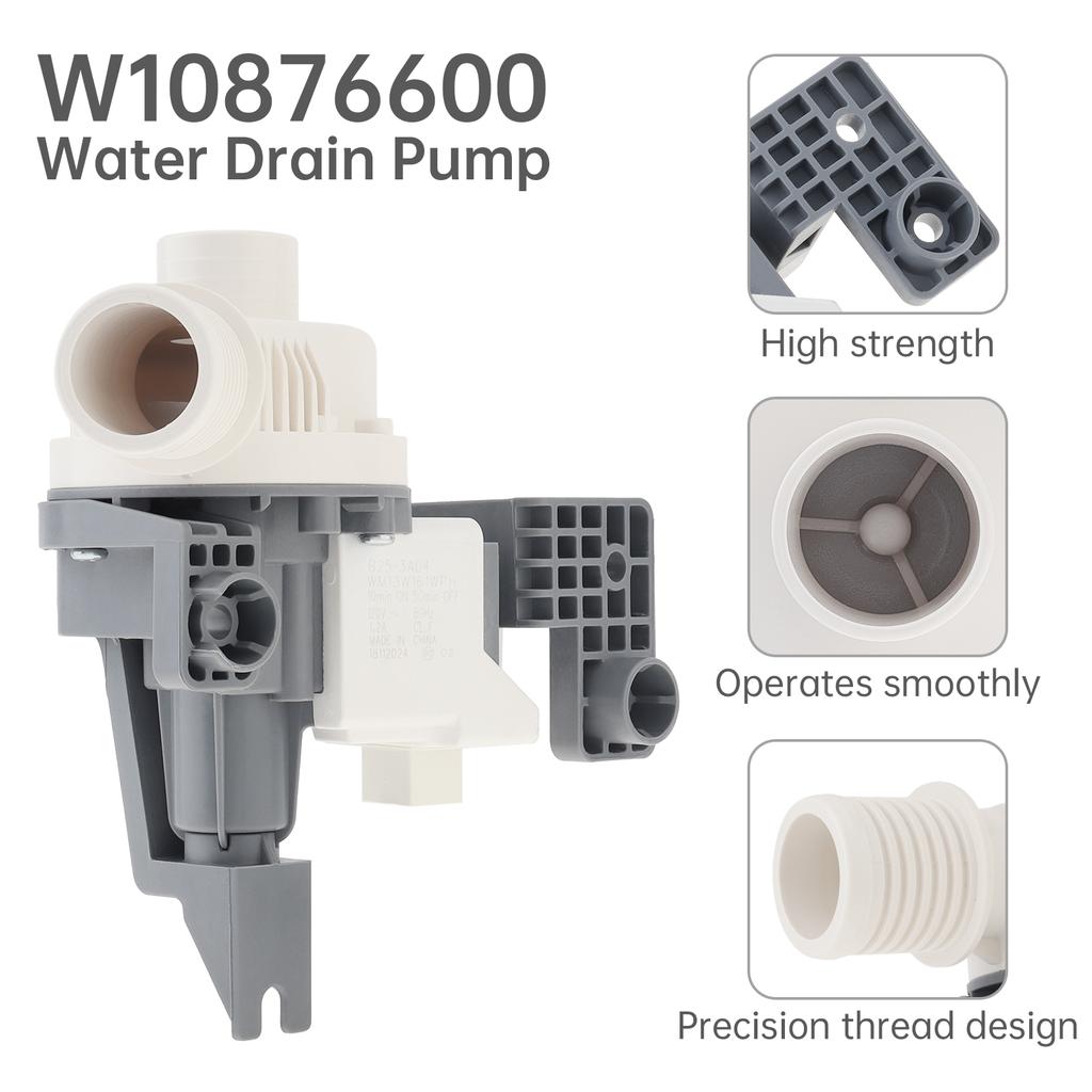 W10876600 Household Washing Machine Water Discharge Pump Universal Home Laundry Equipment Water Outlet Connecting Replacement Parts