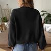 Women's Autumn And Winter Woven Sweater Jacket With Hand Hook Flower Splicing Short Buttonless Cardigan Sweater