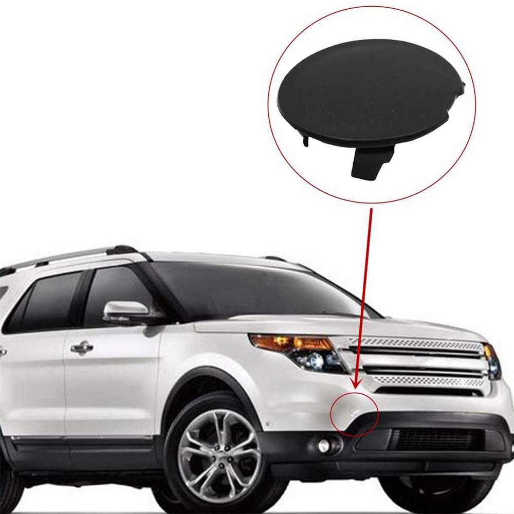 Car Front Bumper Tow Hook Eye Cover Primed Black Fit For Ford Explorer 2011-2015