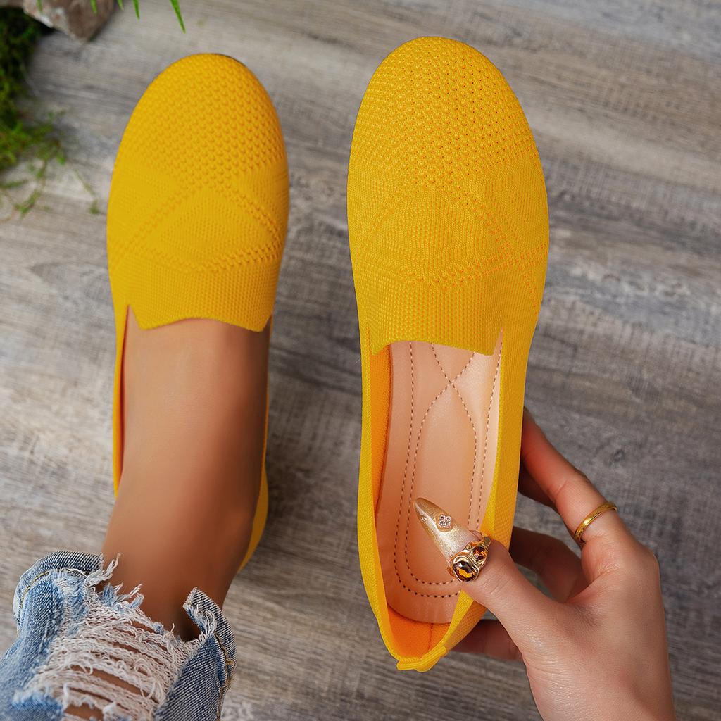 Nuevos Zapatos Casuales de Mujer de Cabeza Redonda Talla Grande, Zapatos para Madre Suela Suave Zapatos Planos